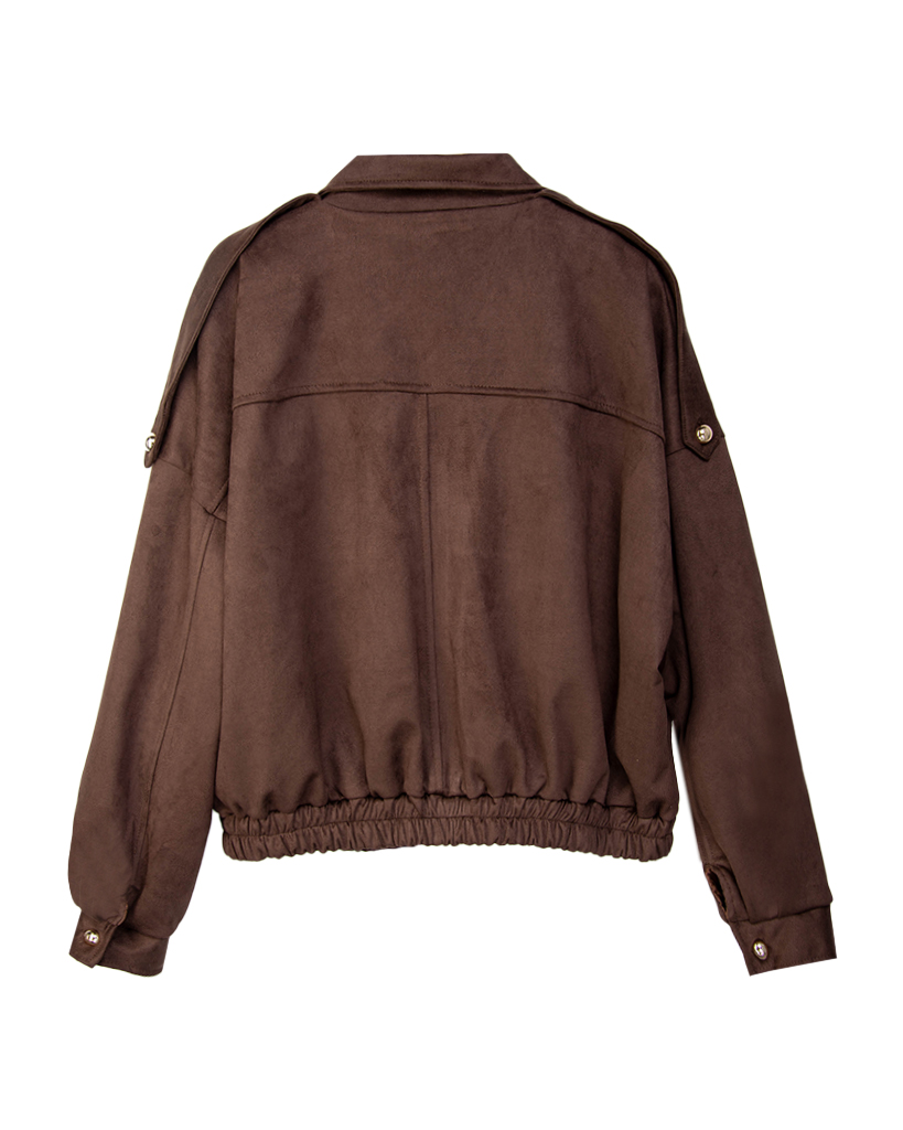 Veloursleder Bomber Jacke