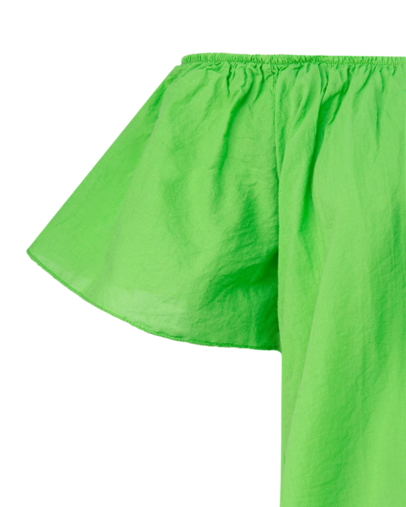 lockeres Crop-Top mit Off-Shoulder und gekreuzten Spaghettiträgern