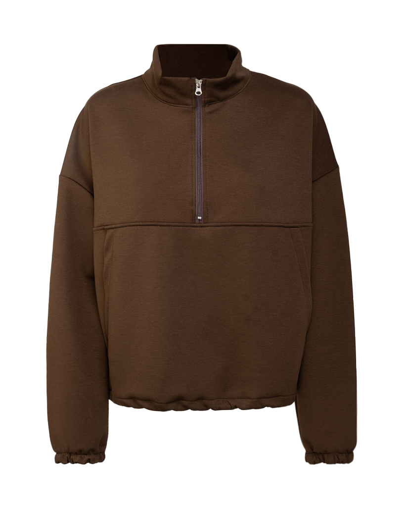 Soft Jersey Pullover mit Tasche und Reißverschluss Soft Jersey Pullover mit Tasche und Reißverschluss