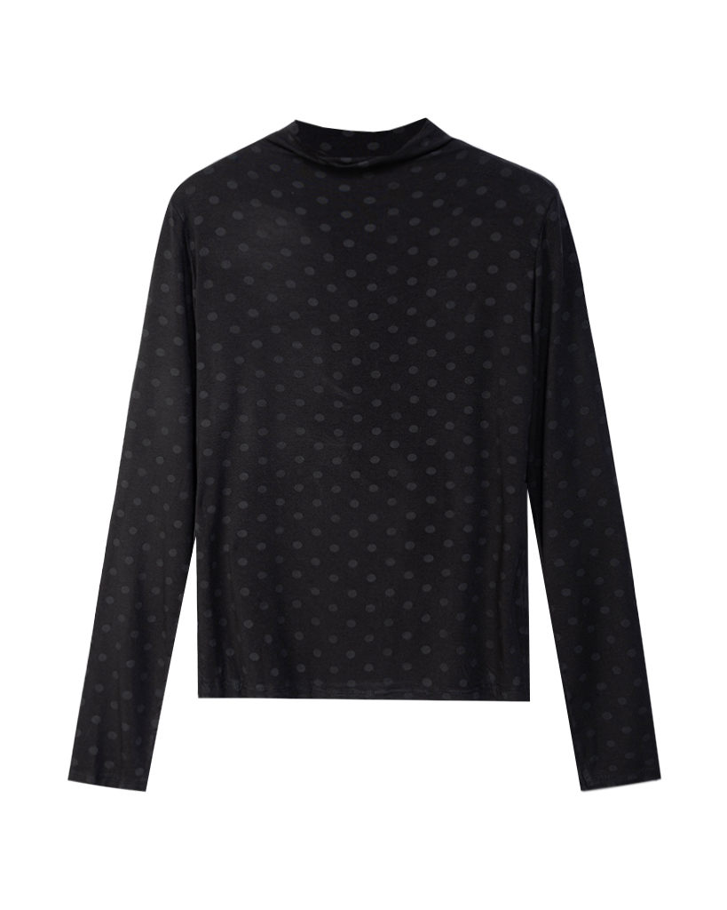 100% Viskose Rollkragen mit Pünktchen 100% Viskose Rollkragen mit Pünktchen