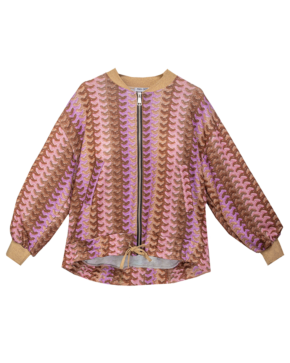 Feinstrick Jacke mit Lurex Muster