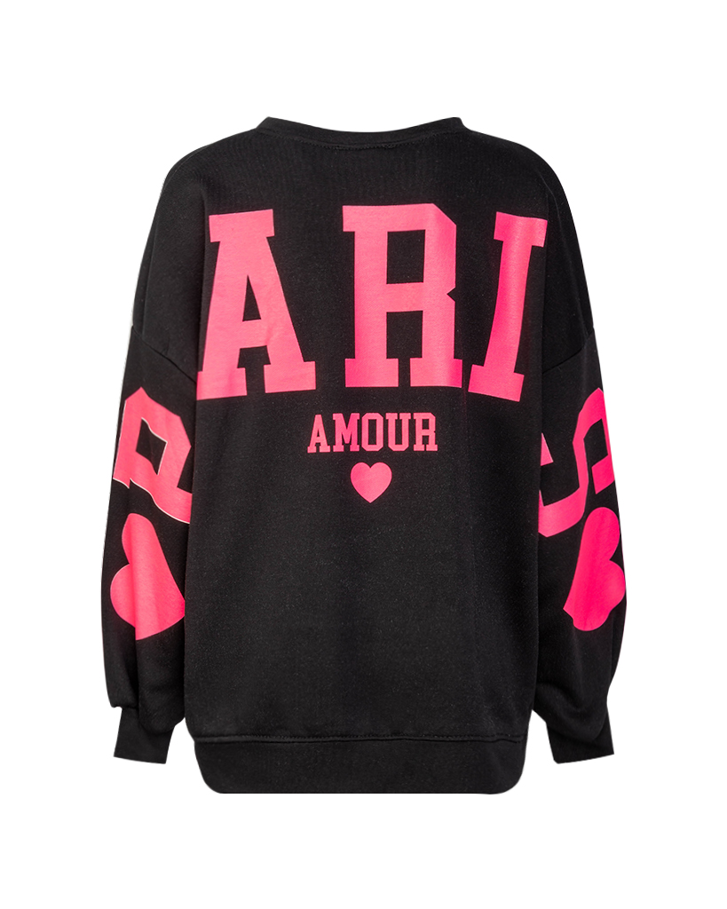 Sweatshirt „Paris Amour“ mit Einstrick & Rückenprint