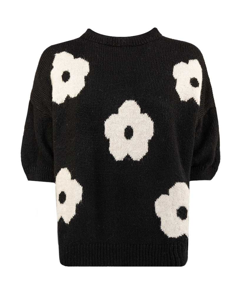 kurzarm Pullover mit Blumen-Print kurzarm Pullover mit Blumen-Print