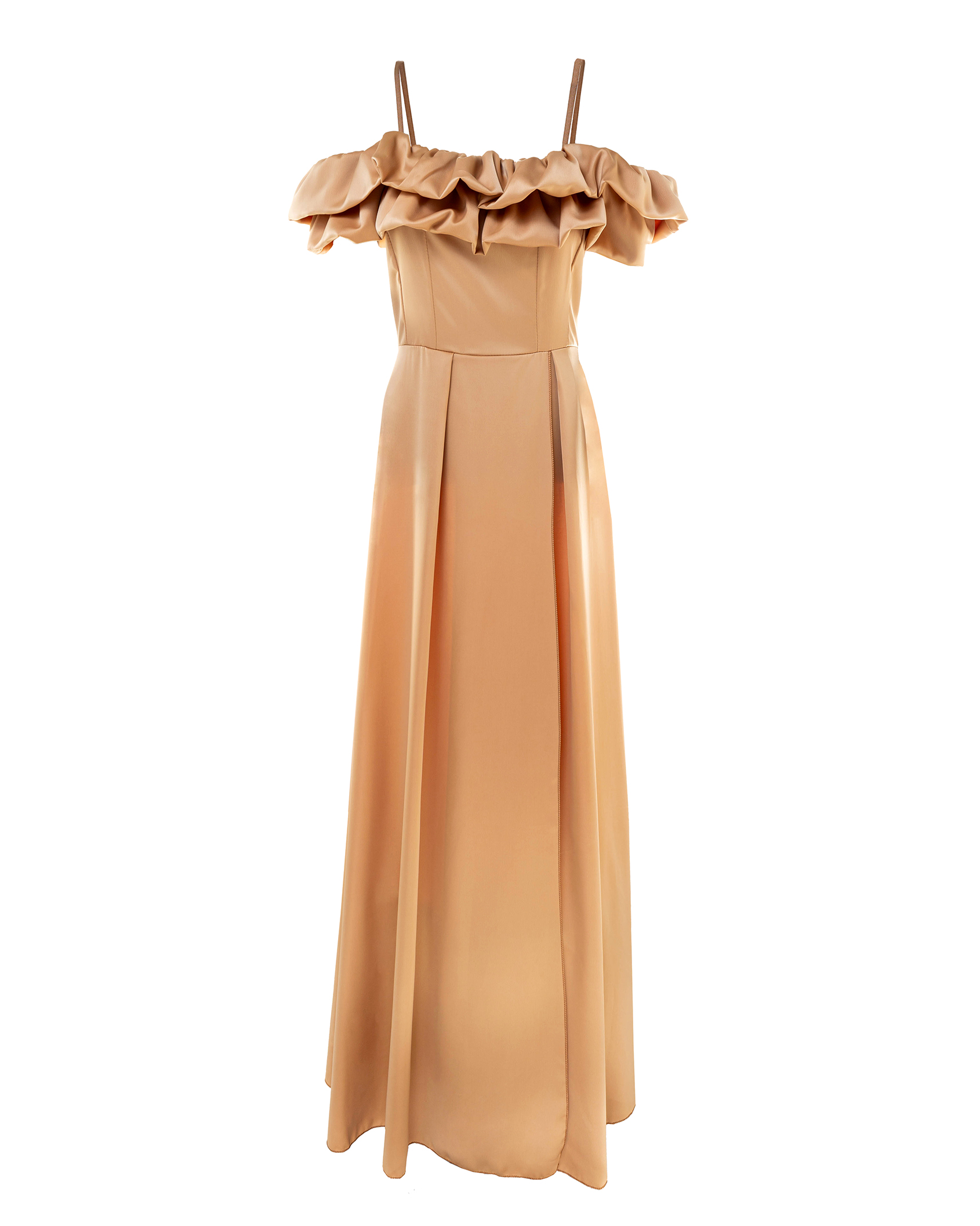 Satin Kleid mit Valance Satin Kleid mit Valance