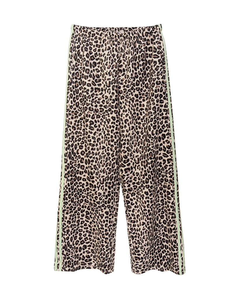 Leo-Print Hose mit Seitenstreifen