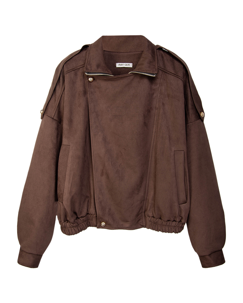 Veloursleder Bomber Jacke