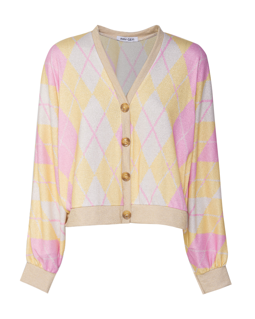 Karo Cardigans mit Lyrex