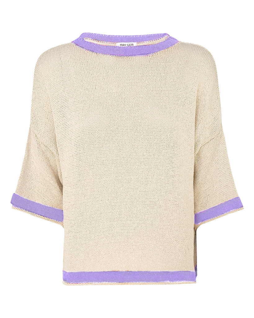 Strick Shirt mit farbigem Rand Strick Shirt mit farbigem Rand