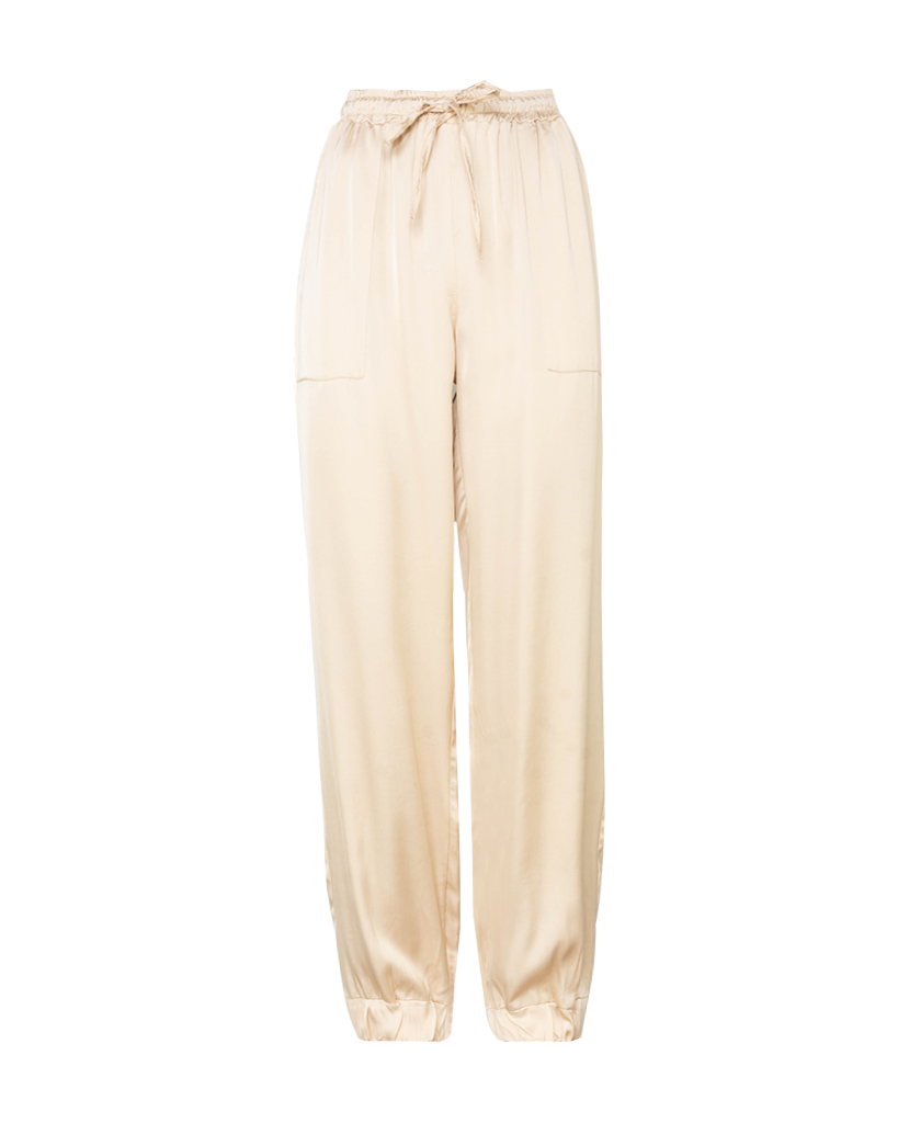Satin Hose mit schmalem Bein 