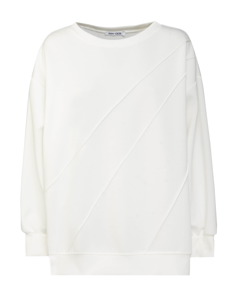 Soft Jersey Pullover mit schräger Biesennaht Soft Jersey Pullover mit schräger Biesennaht