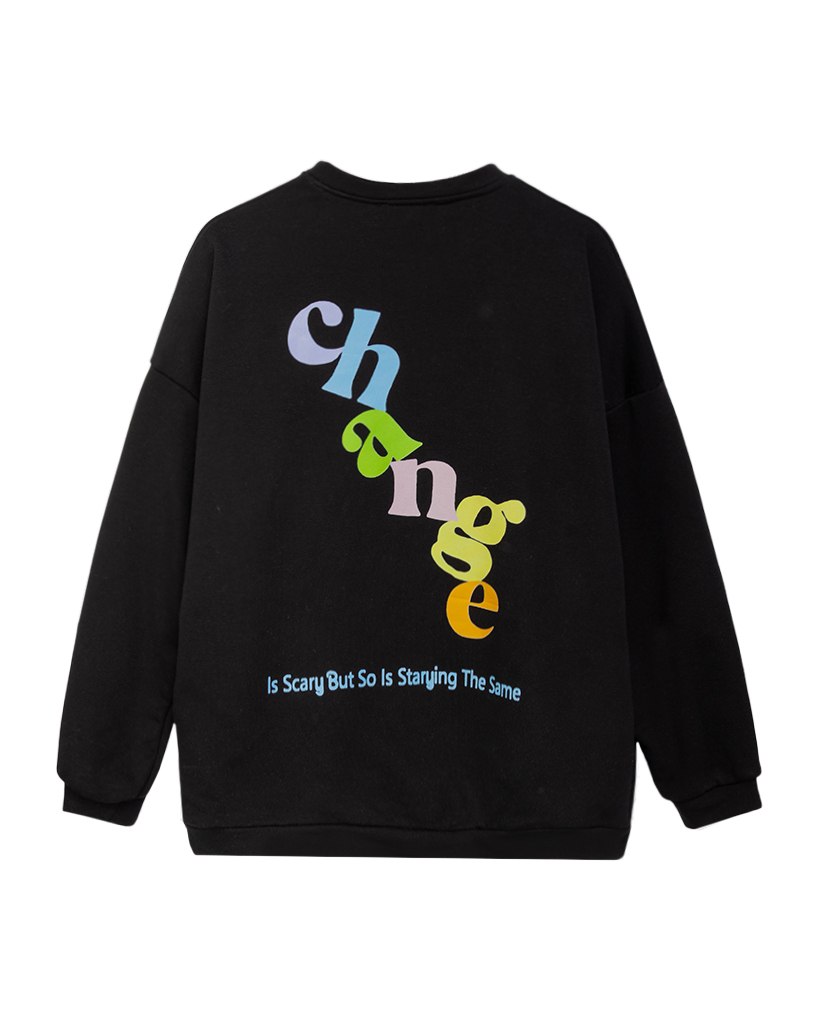 Oversize-Pullover mit „Change“-Backprint