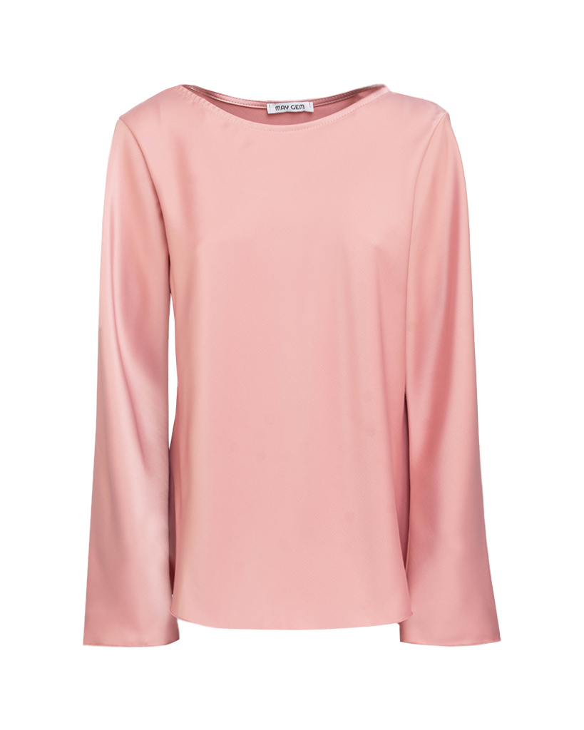 Satin langarm Bluse Satin langarm Bluse