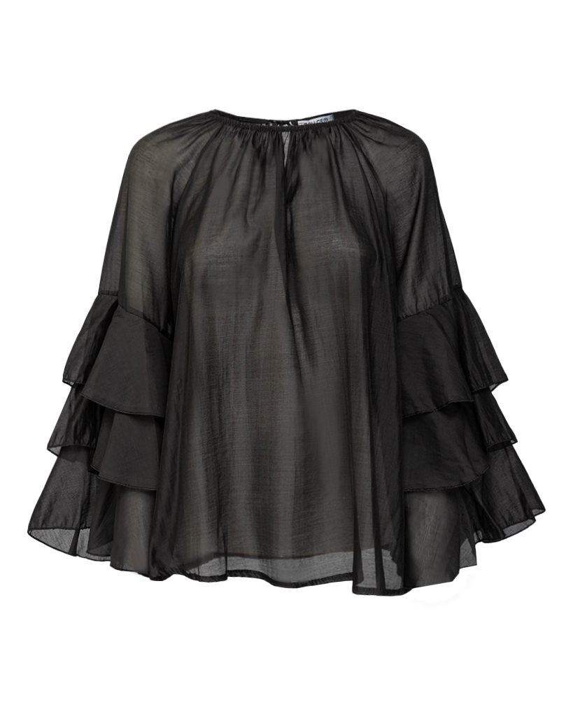 leichte Bluse mit Valance leichte Bluse mit Valance