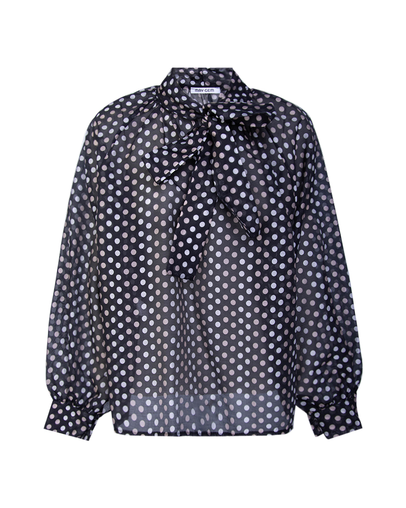 Bluse mit Punktmuster aus Tencel – Leicht & Feminin Bluse mit Punktmuster aus Tencel – Leicht & Feminin