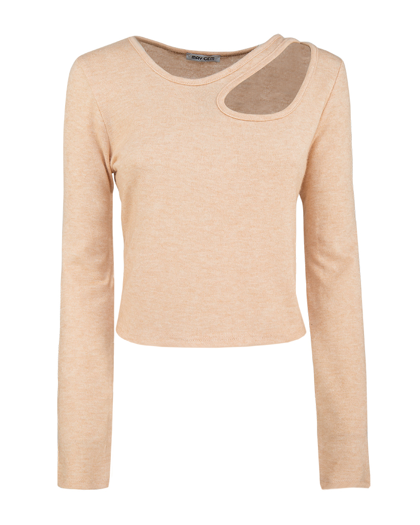 Feinstrick Shirt Langarm mit Cutout