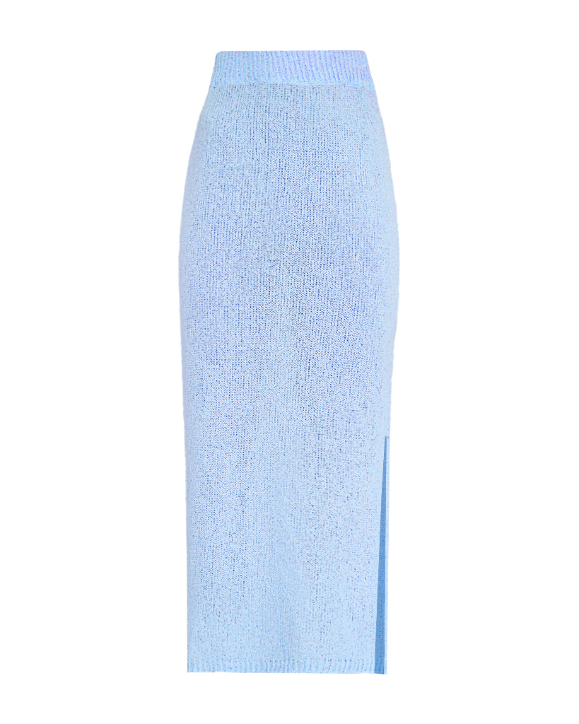 Midi Strick Rock mit Schlitz