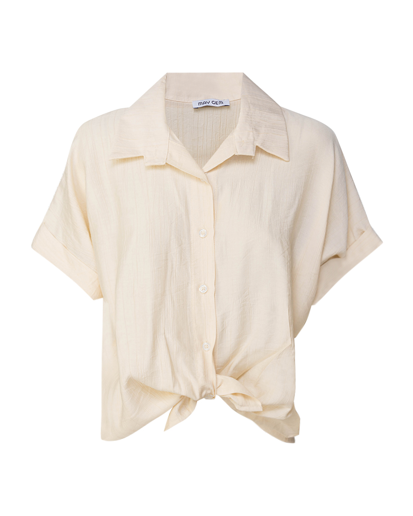 Hemd Bluse mit Knotendetail – Lässige Sommerbluse in Einheitsgröße Hemd Bluse mit Knotendetail – Lässige Sommerbluse in Einheitsgröße