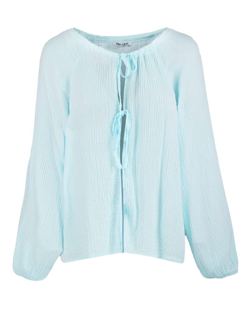 Mousseline Bluse mit Schnürung vorne Mousseline Bluse mit Schnürung vorne