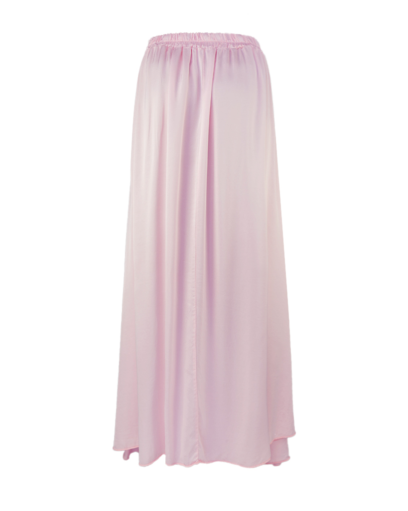 Satin Midi Rock mit Bund