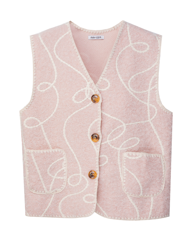 Filzweste mit Stickerei 