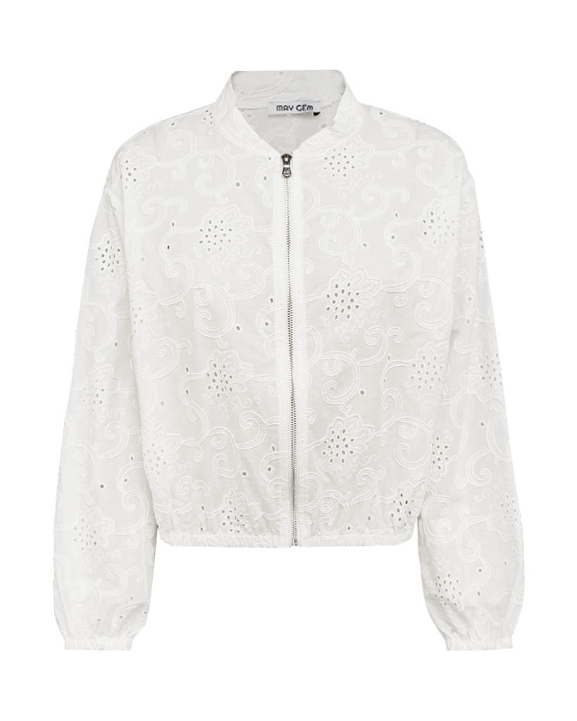 Lochstrickmuster Jacke mit Reißverschluss