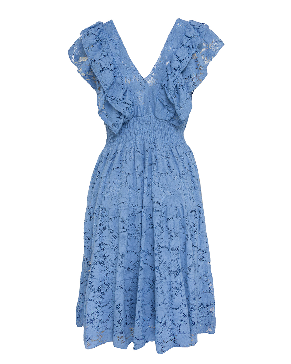 midi Spitzenkleid mit Valance V-Ausschnitt tailliert midi Spitzenkleid mit Valance V-Ausschnitt tailliert