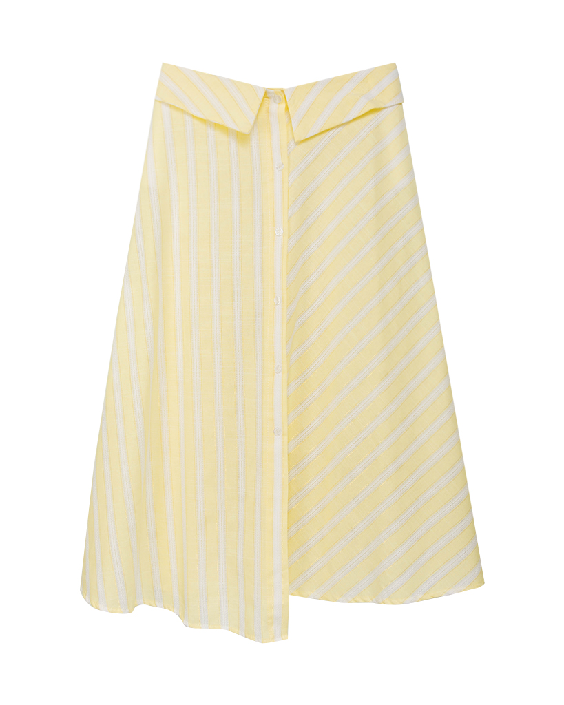 Wadenlanger A-Line Rock mit Blusen-Elementen Wadenlanger A-Line Rock mit Blusen-Elementen