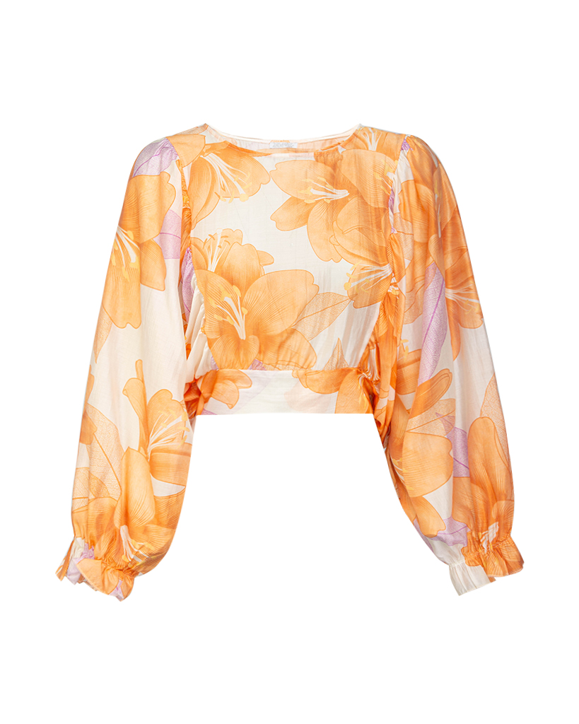 Bluse blumig langarm