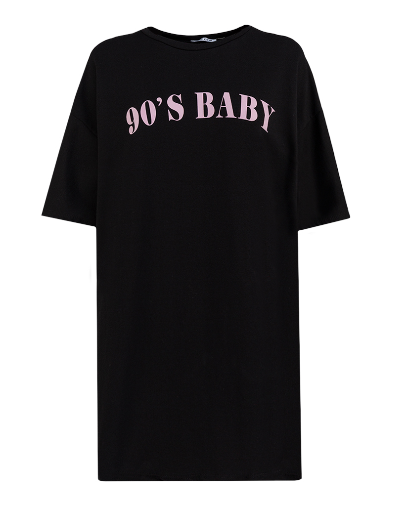 langes T-Shirt mit Print: 90's Baby