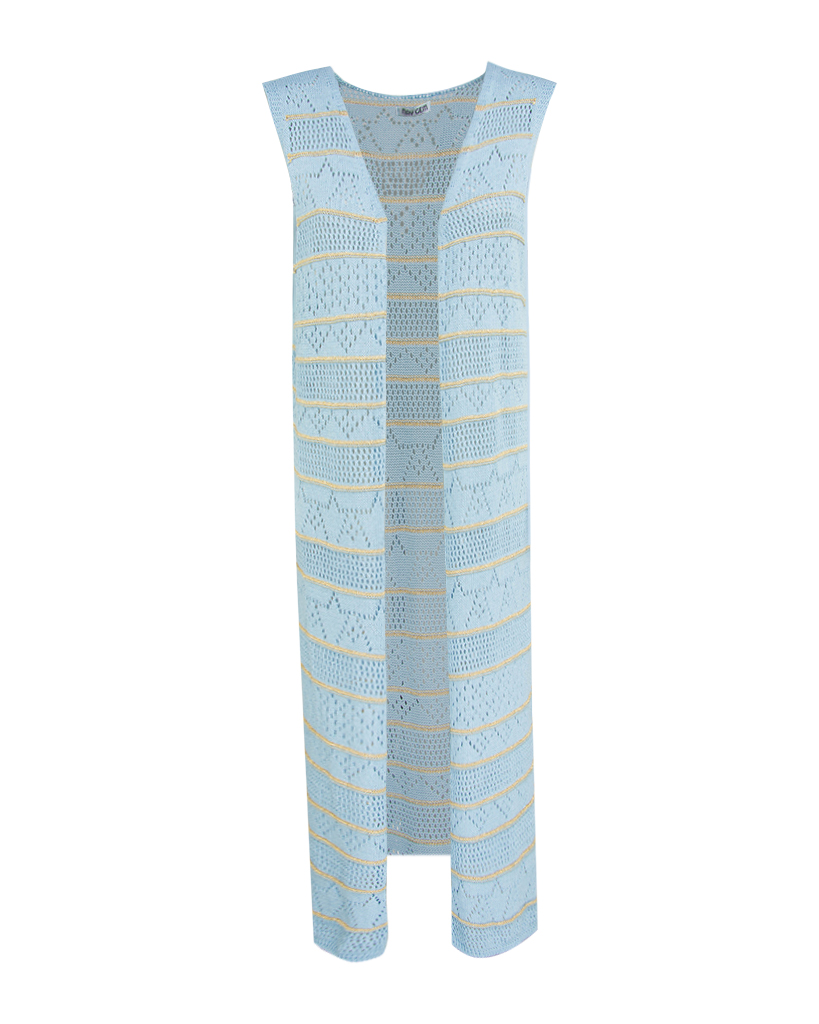 midi Strick Weste mit Lurex-Streifen midi Strick Weste mit Lurex-Streifen