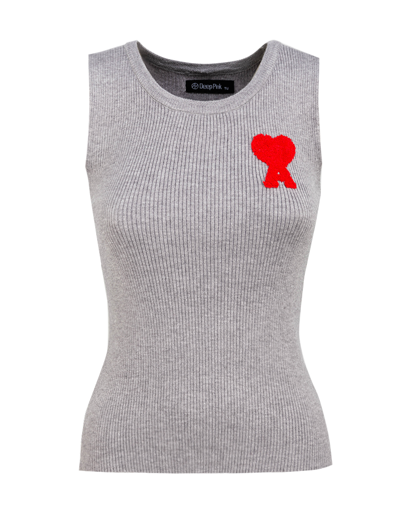 Top mit A-Herz aus Rippstoff Top mit A-Herz aus Rippstoff
