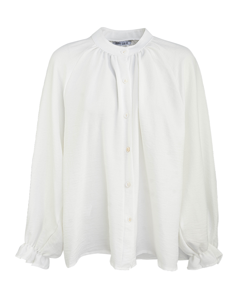 Bluse mit Valance Manschette Bluse mit Valance Manschette