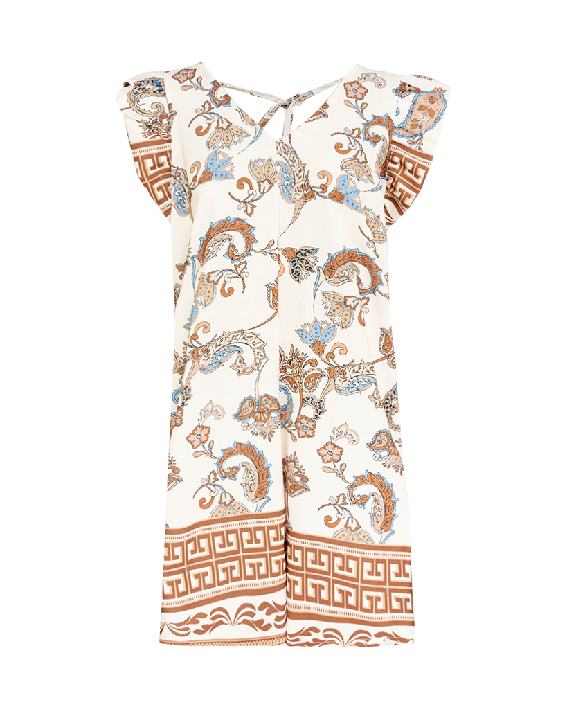 eleganter kurzer Jumpsuit mit Print