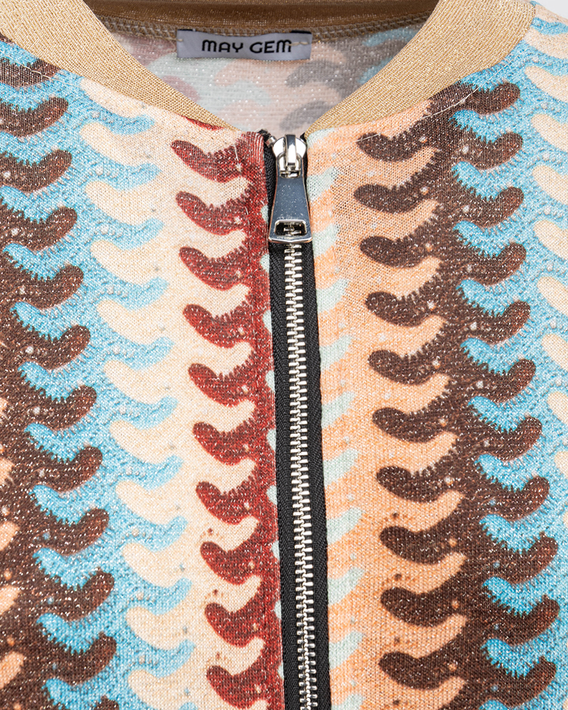 Feinstrick Jacke mit Lurex Muster Feinstrick Jacke mit Lurex Muster