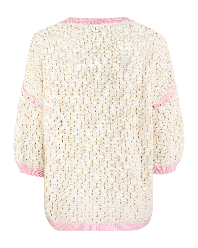 T-Shirt aus Strick Oversize mit V-Ausschnitt und Kragen T-Shirt aus Strick Oversize mit V-Ausschnitt und Kragen