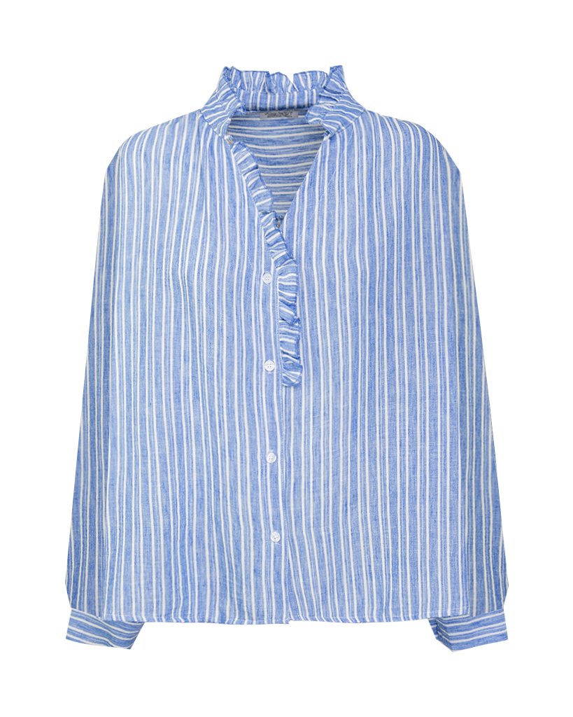 Hemdbluse gestreift Rüschenkragen