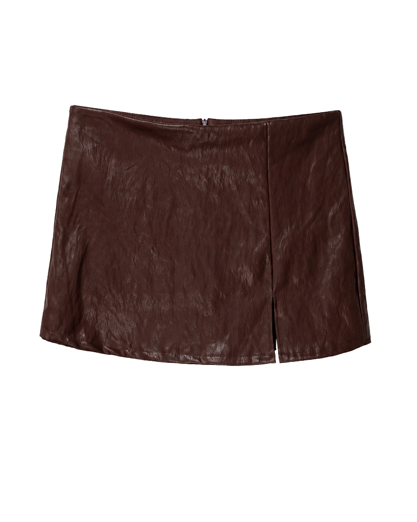 Vintage Kunstleder Skort für Damen Vintage Kunstleder Skort für Damen