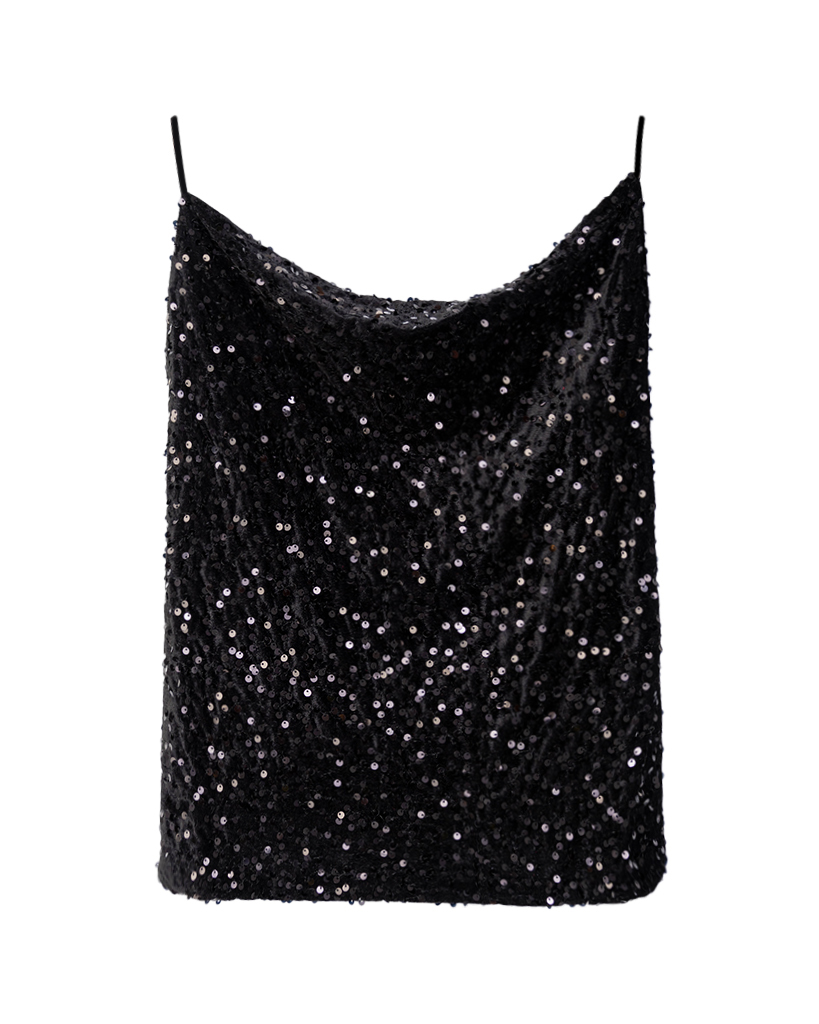 Samt Pailetten Top