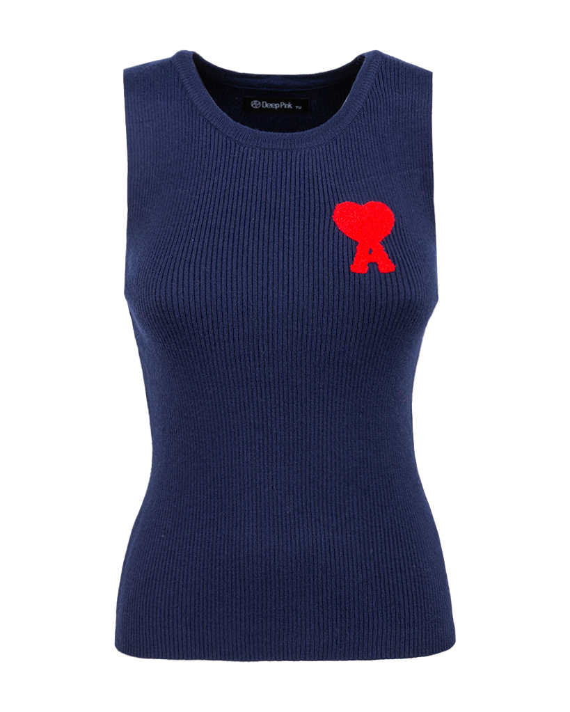 Top mit A-Herz aus Rippstoff Top mit A-Herz aus Rippstoff