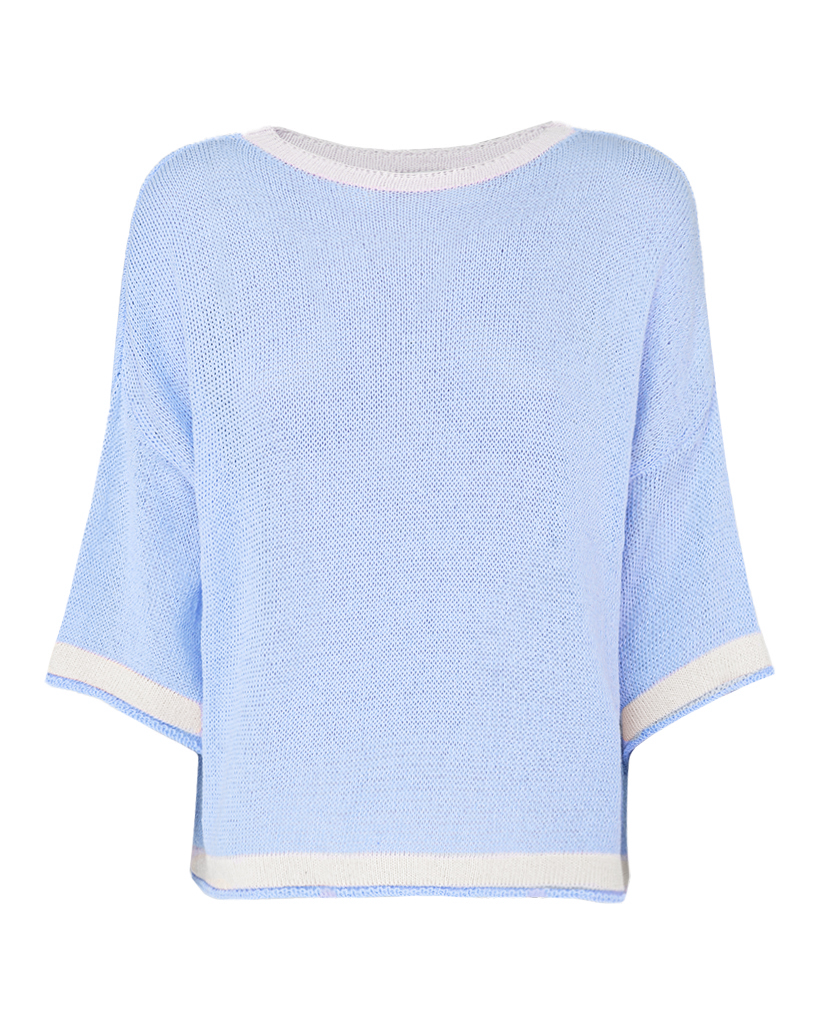 Strick Shirt mit farbigem Rand