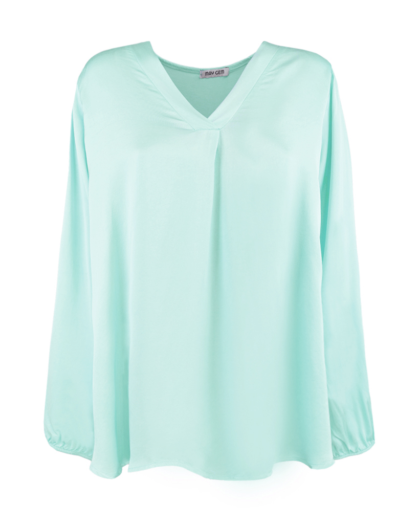 Uni Viskose Bluse mit V-Ausschnitt Uni Viskose Bluse mit V-Ausschnitt