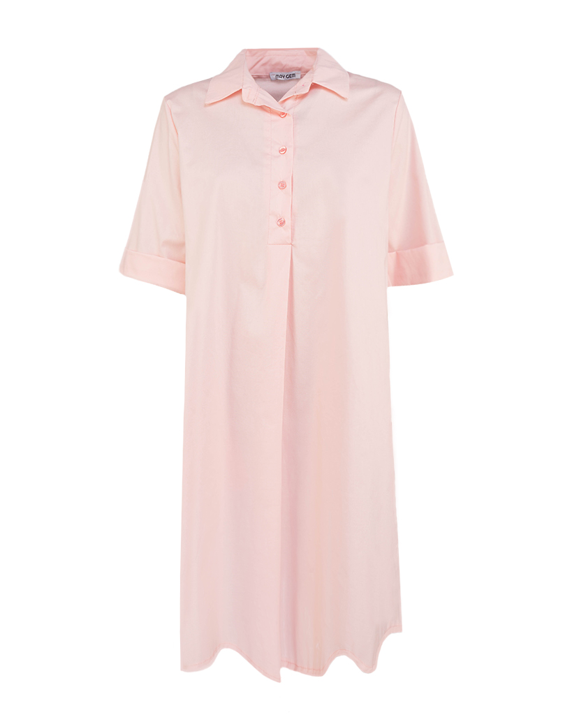 Midi Hemdblusen Kleid mit Eingriffstaschen