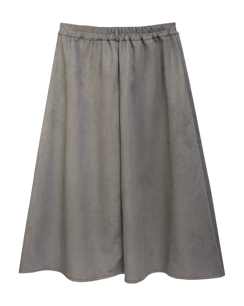 Midi Rock aus velour Leder Midi Rock aus velour Leder