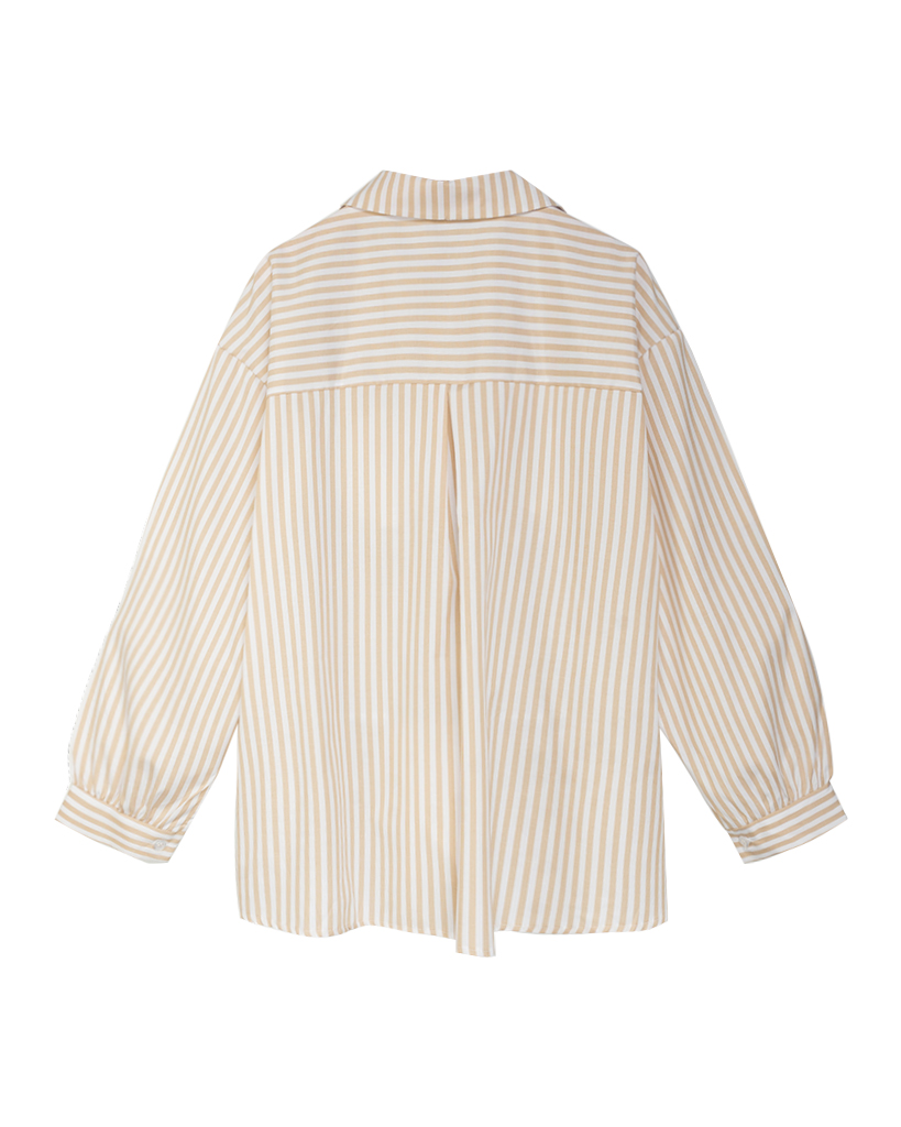 Gestreifte Hemdbluse mit „Amore“ und Herz-Stickerei Gestreifte Hemdbluse mit „Amore“ und Herz-Stickerei