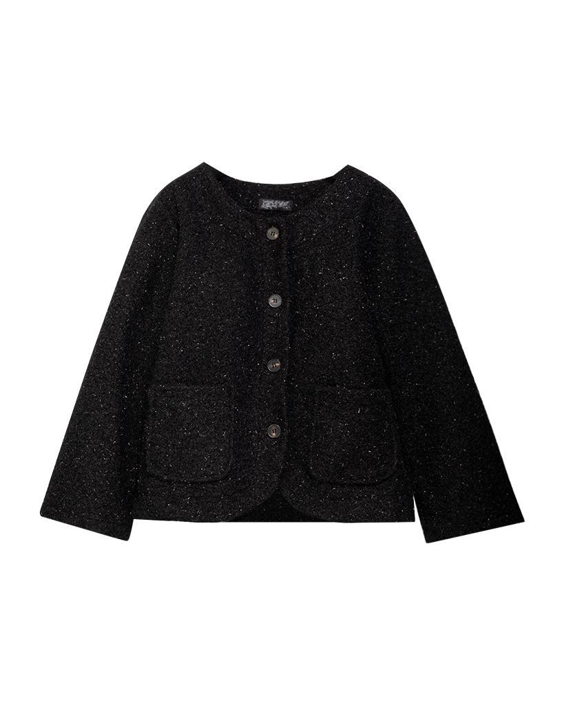 Lurex Strickjacke mit Knöpfe und Fronttasche Lurex Strickjacke mit Knöpfe und Fronttasche