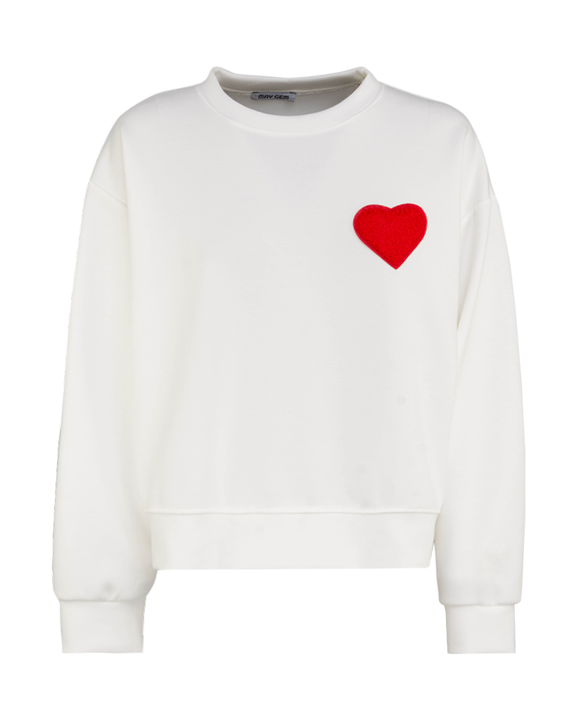 Soft Jersey Pullover Herz Sticker