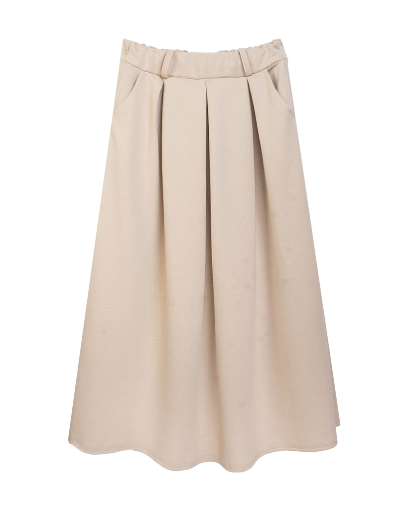 Midi falten Rock aus Soft Jersey