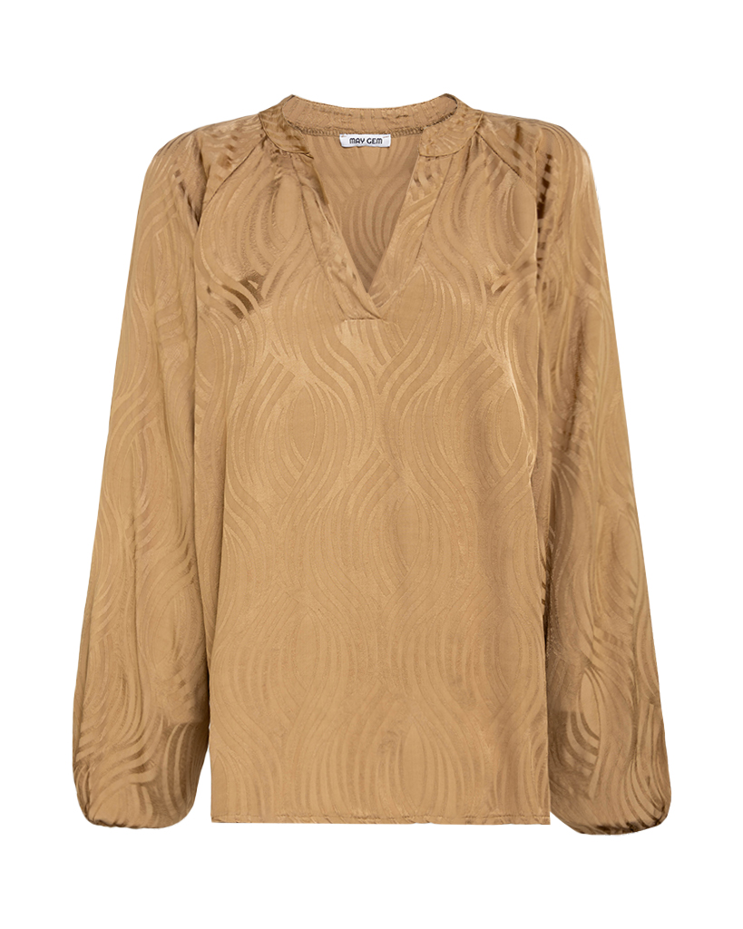 Satin Bluse mit glänzendem Muster Satin Bluse mit glänzendem Muster