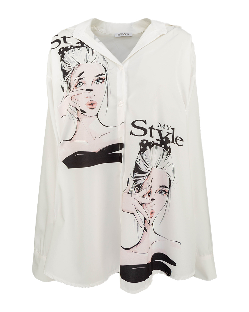 Bluse mit Girl-Prints Bluse mit Girl-Prints