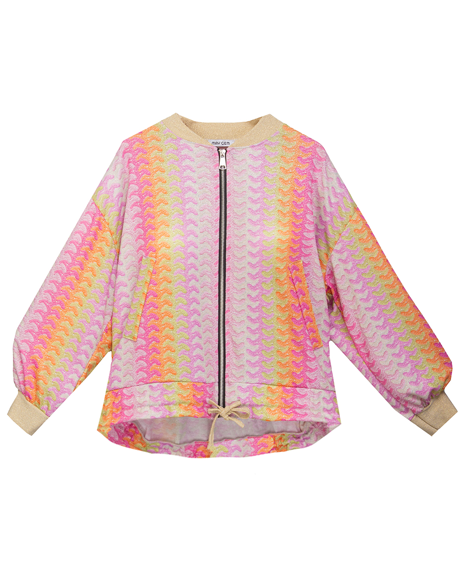 Feinstrick Jacke mit Lurex Muster